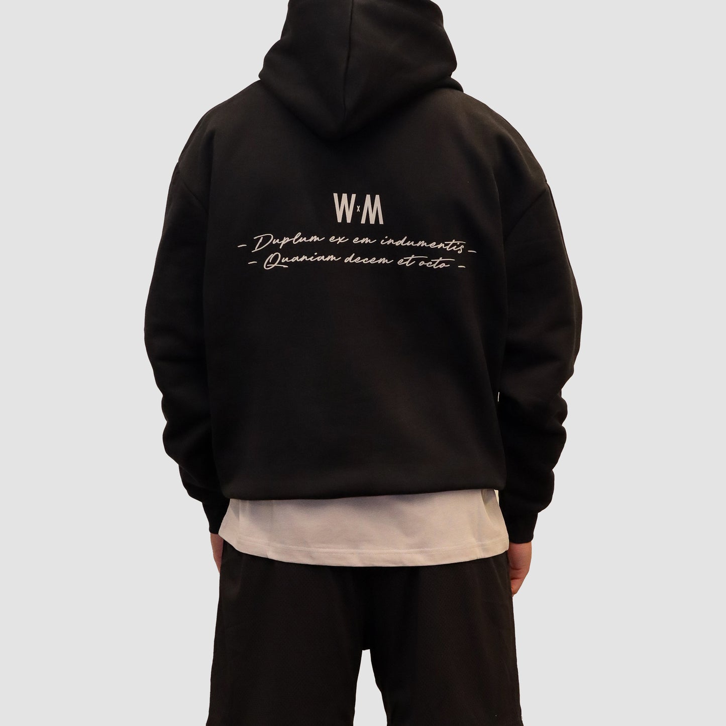 WXM Black Oslo Grey Oversize Hoodie & Shorts Set