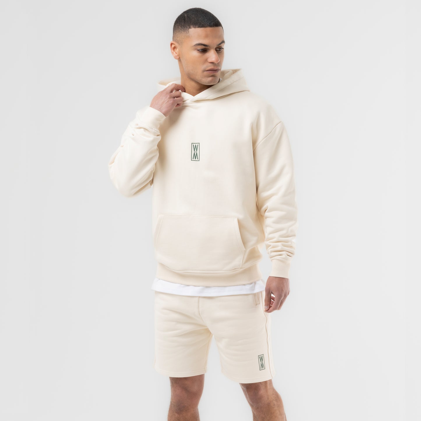 WXM Ivory Oversize Hoodie & Shorts Set