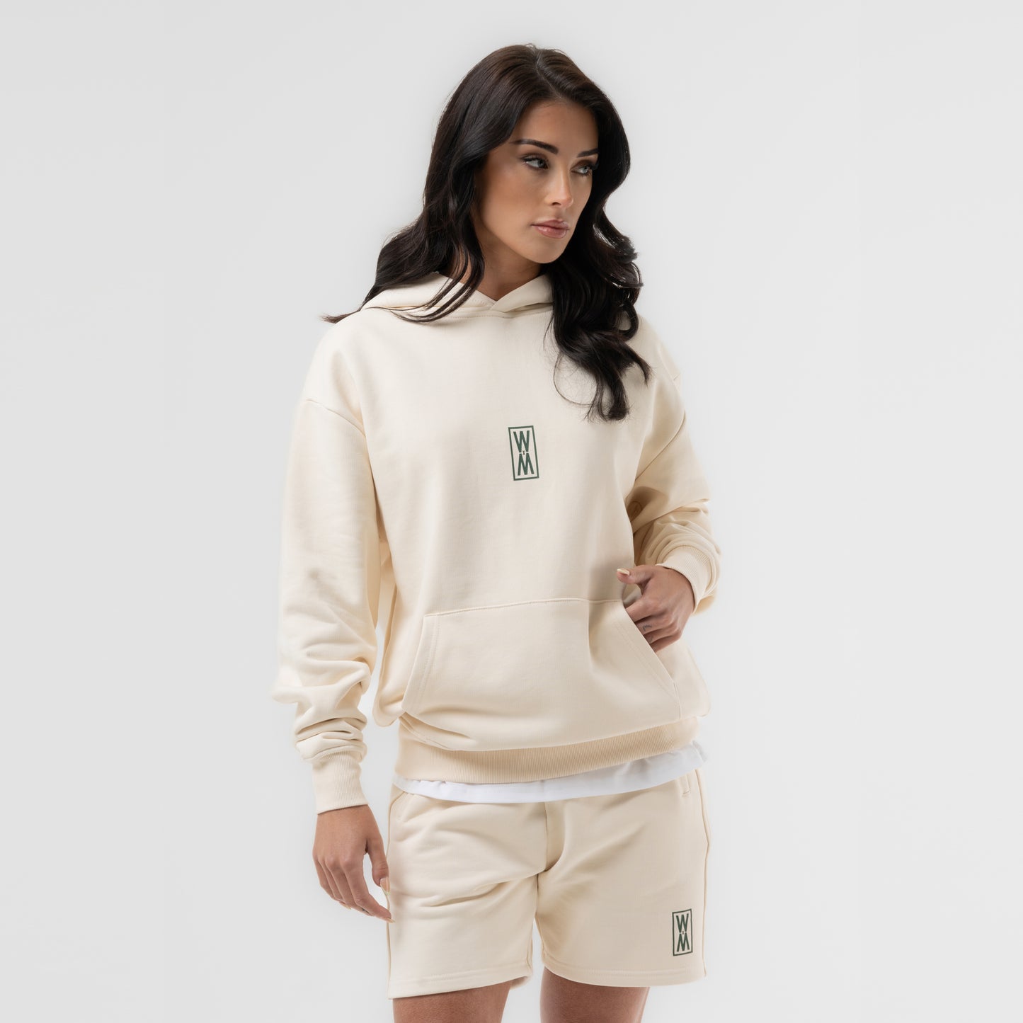 WXM Ivory Oversize Hoodie & Shorts Set