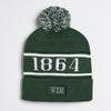 WXM Stripe Bobble Hat - Bottle Green