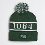 WXM Stripe Bobble Hat - Bottle Green