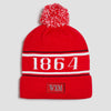 WXM Stripe Bobble Hat - Red