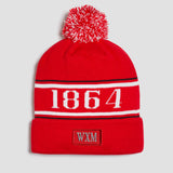 WXM Stripe Bobble Hat - Red